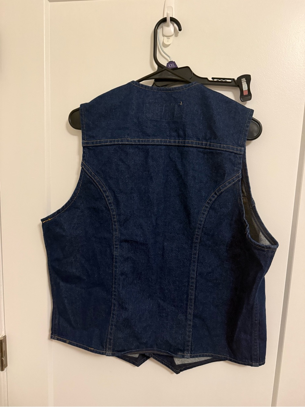 Wrangler Navy Blue Denim Vest with Front Pockets - Picture 4 of 4